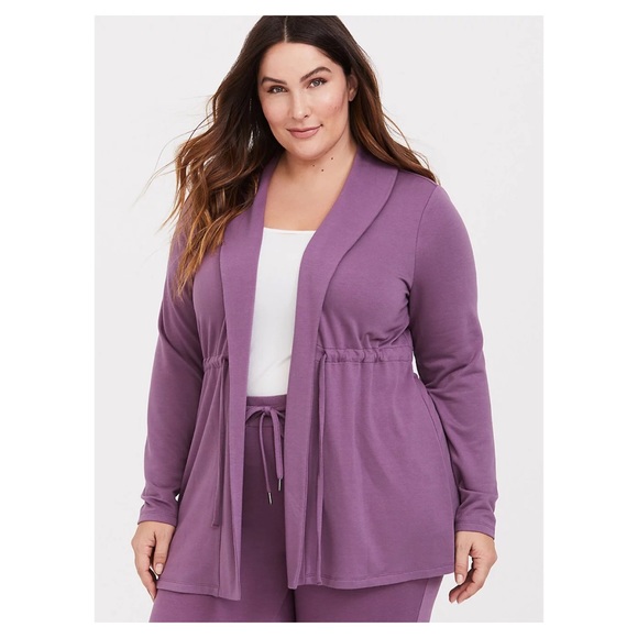 Torrid French Terry Jacket Long Sleeve Purple 2 - Picture 3 of 9